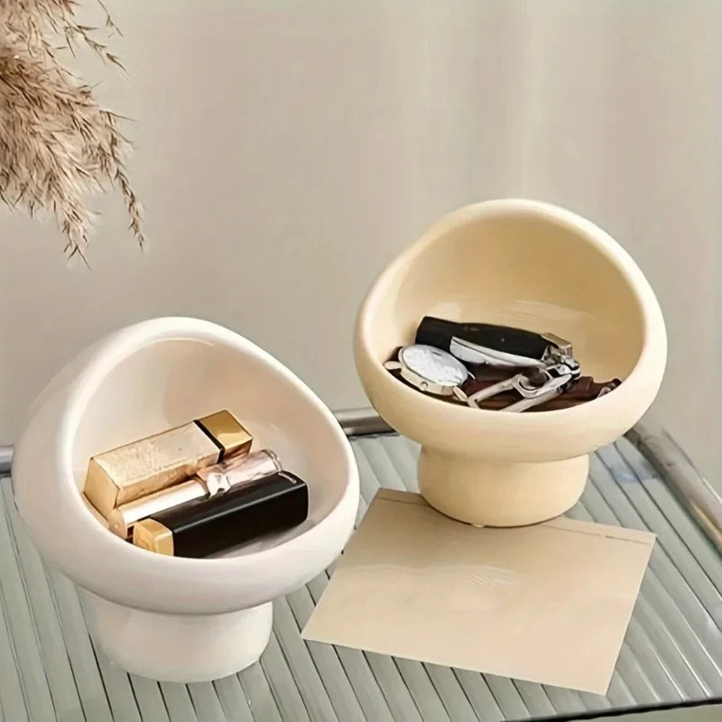 Small Accessory Holder | Mushroom-Inspired Ceramic Open-Top