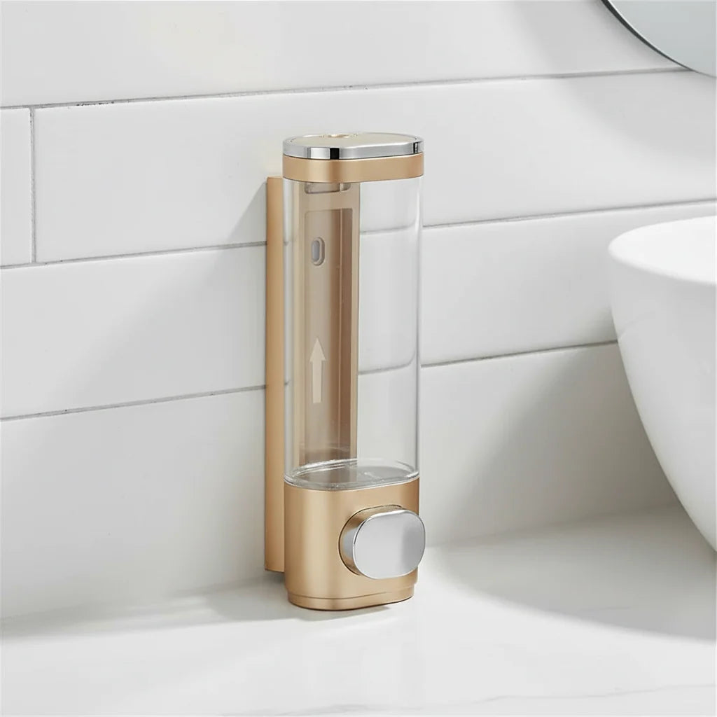 Soap Dispenser | Wall-Mounted Retro Glass | Metal Pump