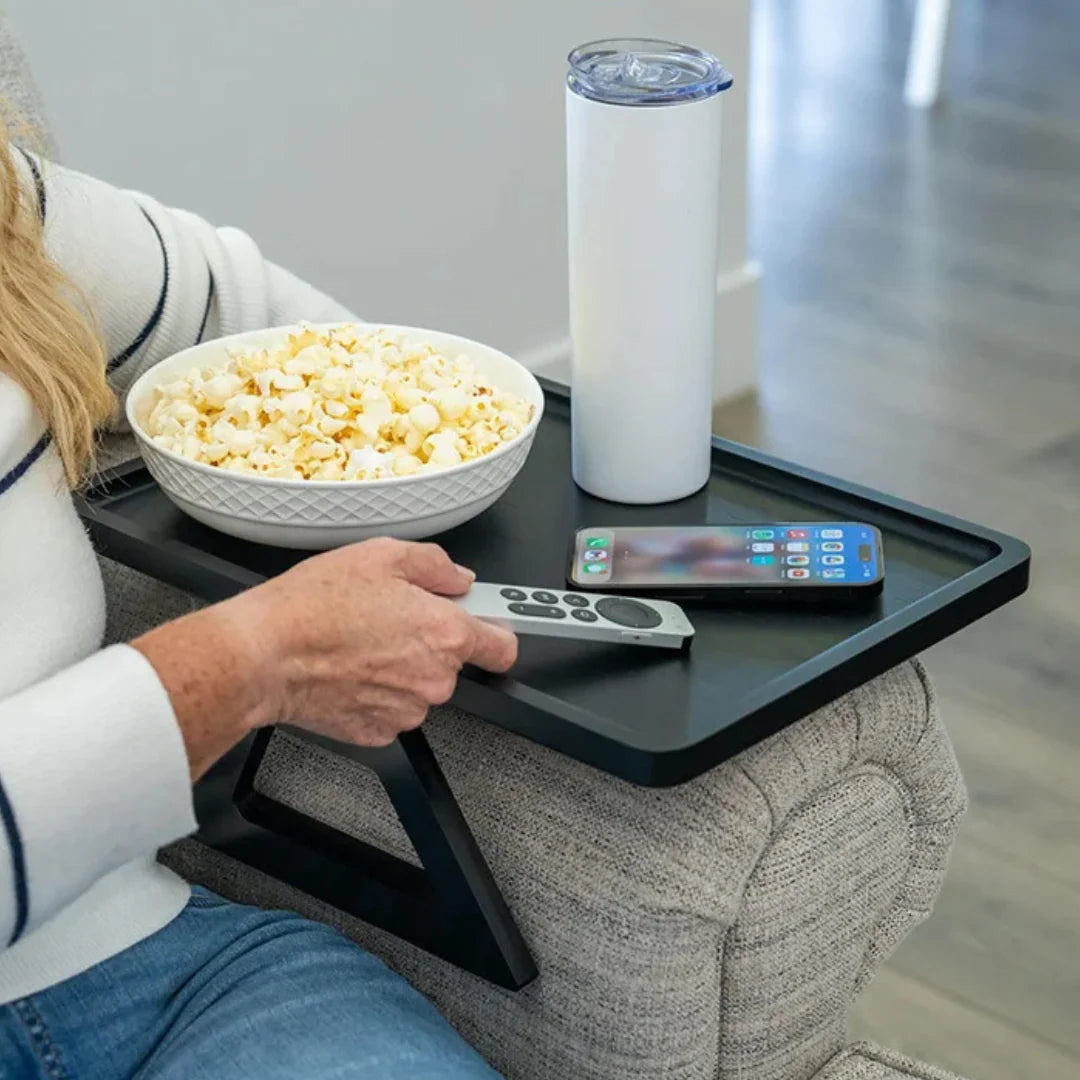 Sofa Armrest Tray | Adjustable Fit & Non-Slip | Fits Up To 35.5 cm