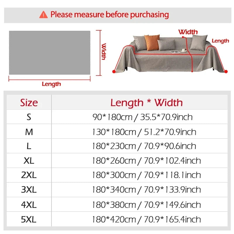 Sofa Cover | Dust & Scratch-Resistant & Water-Repellent | Multiple Sizes