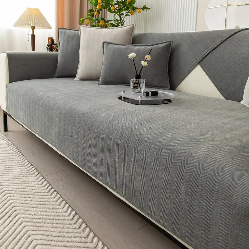 Sofa Cover | Non-Slip Chenille & Machine-Washable | Fits 2-3 Seater
