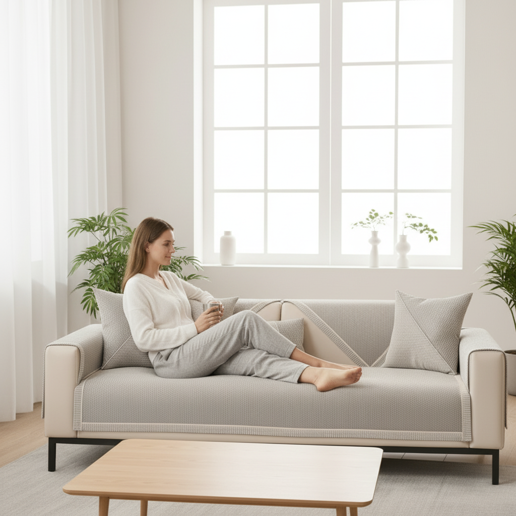Sofa Cover with Non-Slip Backing