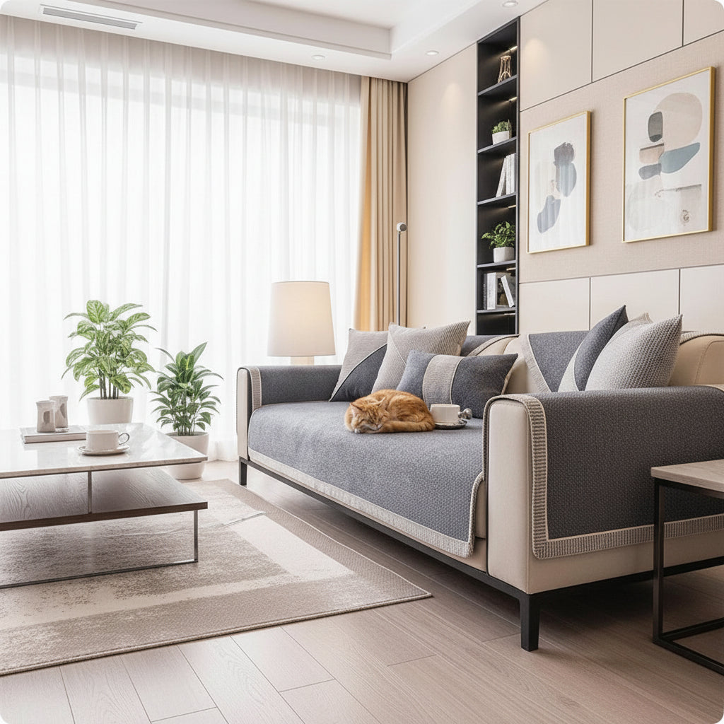 Sofa Cover with Non-Slip Backing