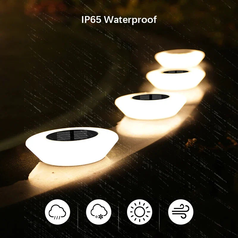 Solar Ground Lights | Solar-Powered 360° LED Illumination | Set of 4