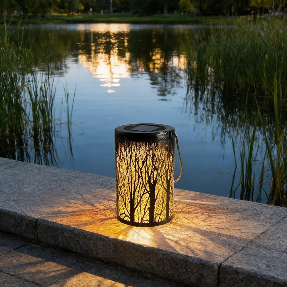 Solar Lantern | Tree Pattern Projection & IP55 Waterproof