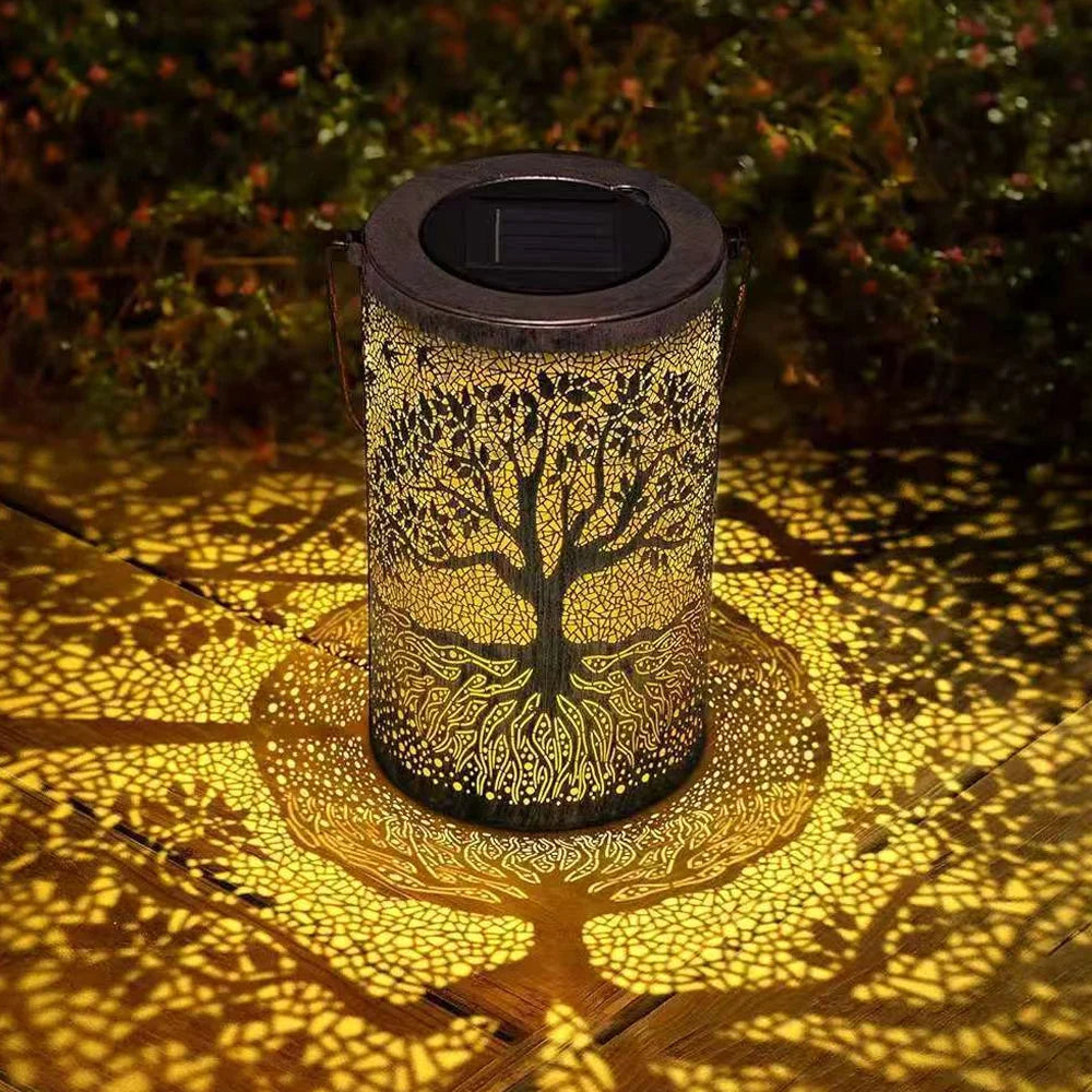 Solar Lantern | Tree Pattern Projection & IP55 Waterproof