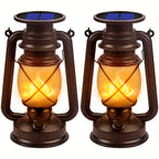 Solar Lanterns | Vintage Flickering LED & Weatherproof | Set of 2