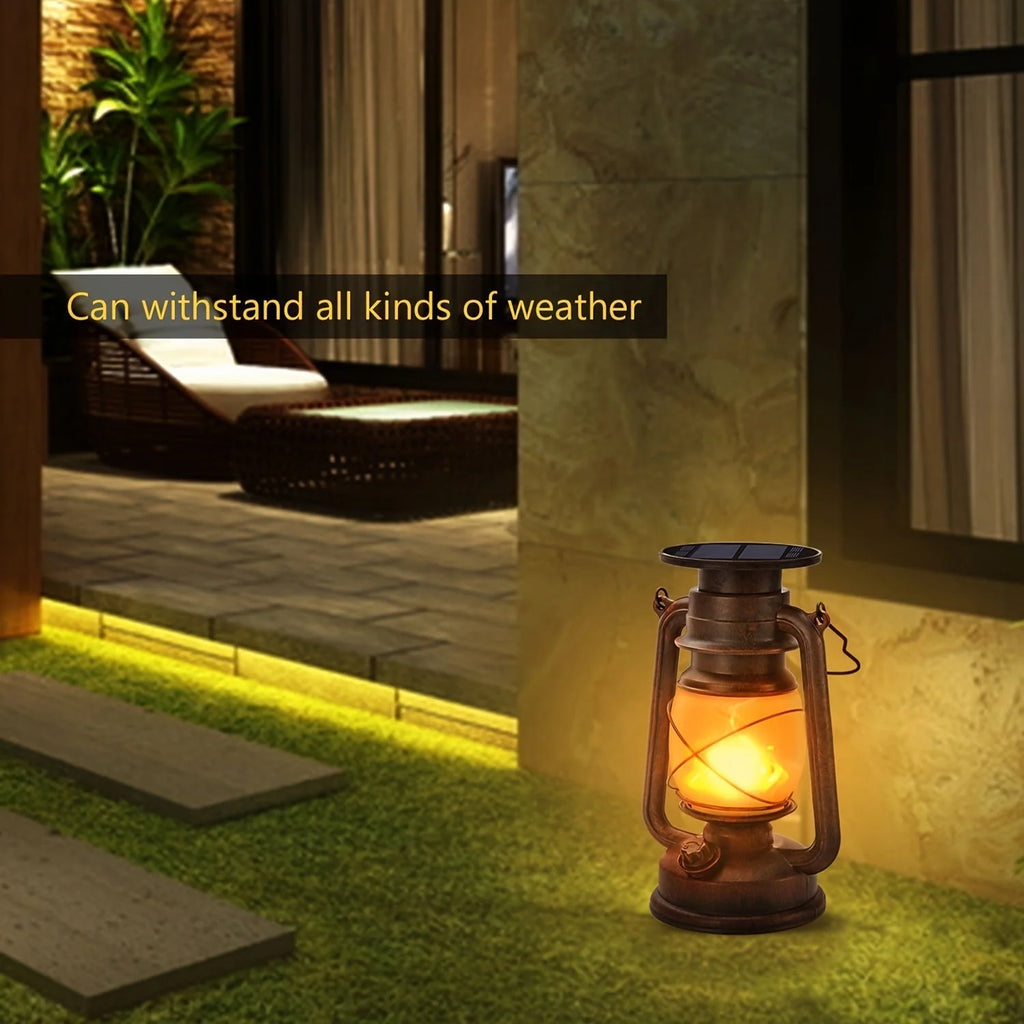 Solar Lanterns | Vintage Flickering LED & Weatherproof | Set of 2