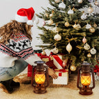 Solar Lanterns | Vintage Flickering LED & Weatherproof | Set of 2