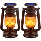 Solar Lanterns | Vintage Flickering LED & Weatherproof | Set of 2