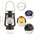 Solar Lanterns | Vintage Flickering LED & Weatherproof | Set of 2