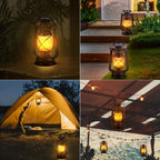 Solar Lanterns | Vintage Flickering LED & Weatherproof | Set of 2