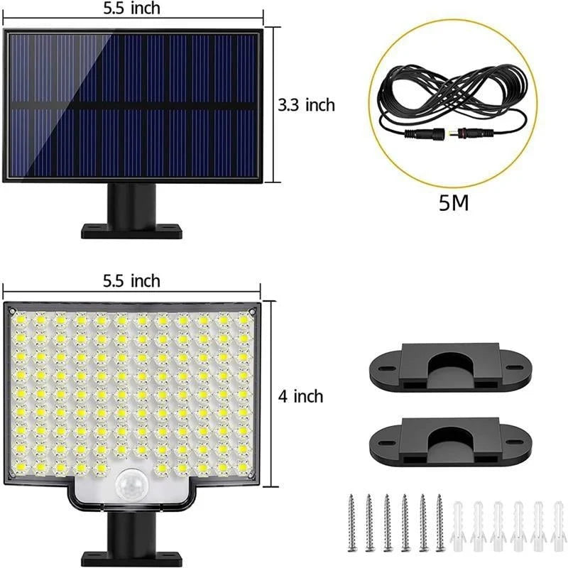 Solar Motion Light | Detachable Panel & Motion Sensor | IP65 Weatherproof