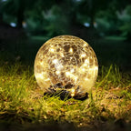 Solar Orb Light | Crackle Glass & Waterproof