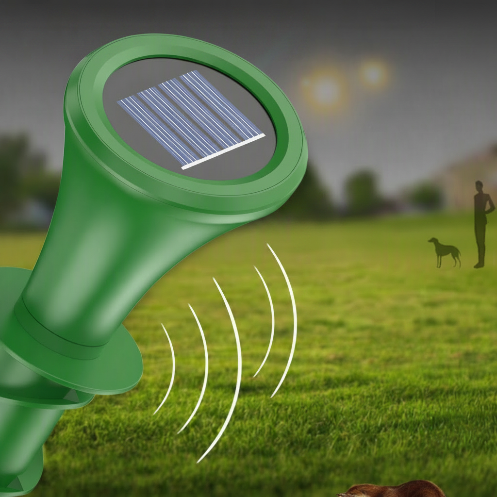 Solar-Powered Vibrating Mole Repeller