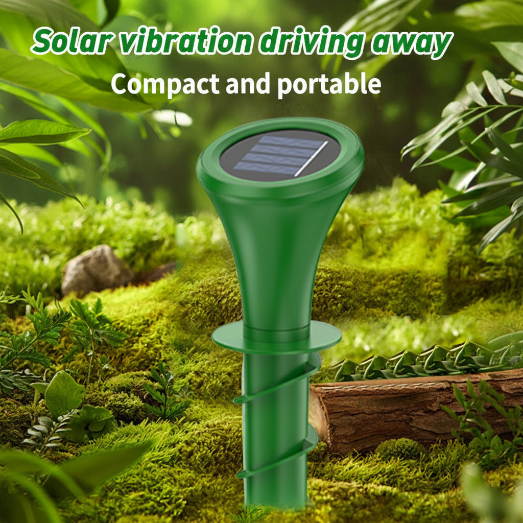 Solar-Powered Vibrating Mole Repeller