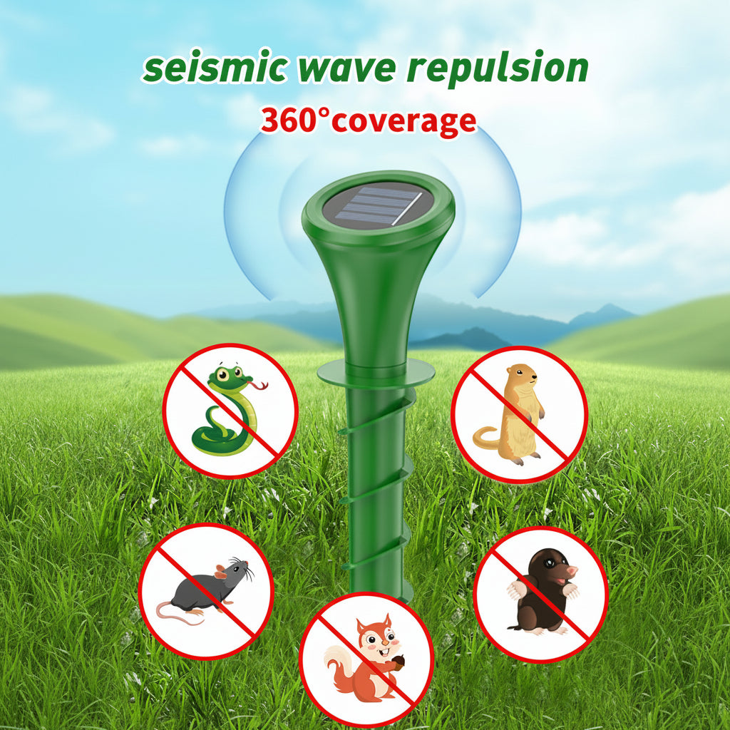 Solar-Powered Vibrating Mole Repeller