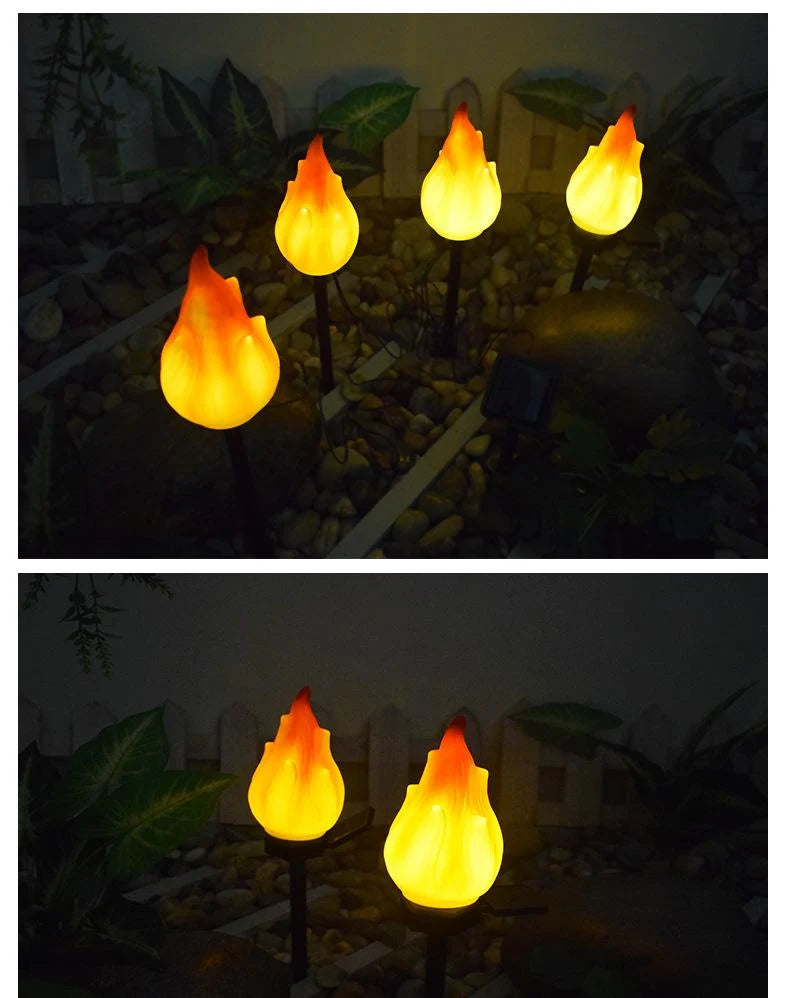 Solar Torch Light | Realistic Flickering Flame & Solar-Powered