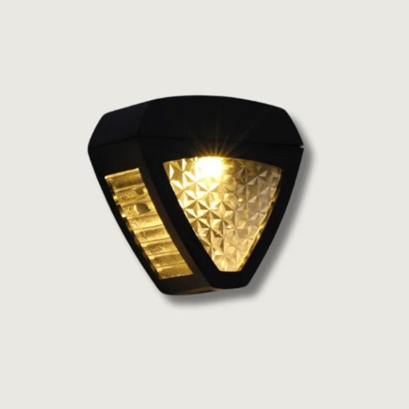 Solar Wall Lamp | Egyptian Pattern Glass & IP65 Waterproof