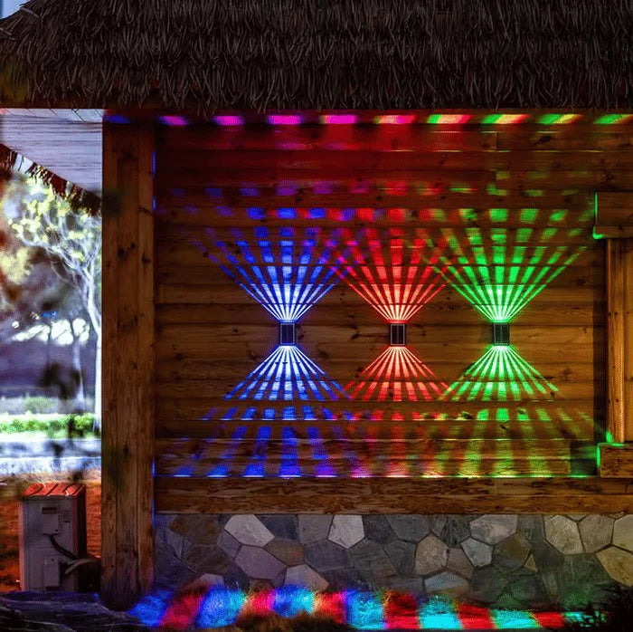 Solar Wall Light | Dual-Beam & Color-Changing | 12-Hour Runtime