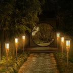 Solargartenfackeln | Flackernde Flamme & Solarenergie | 5er Set