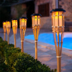 Solargartenfackeln | Flackernde Flamme & Solarenergie | 5er Set
