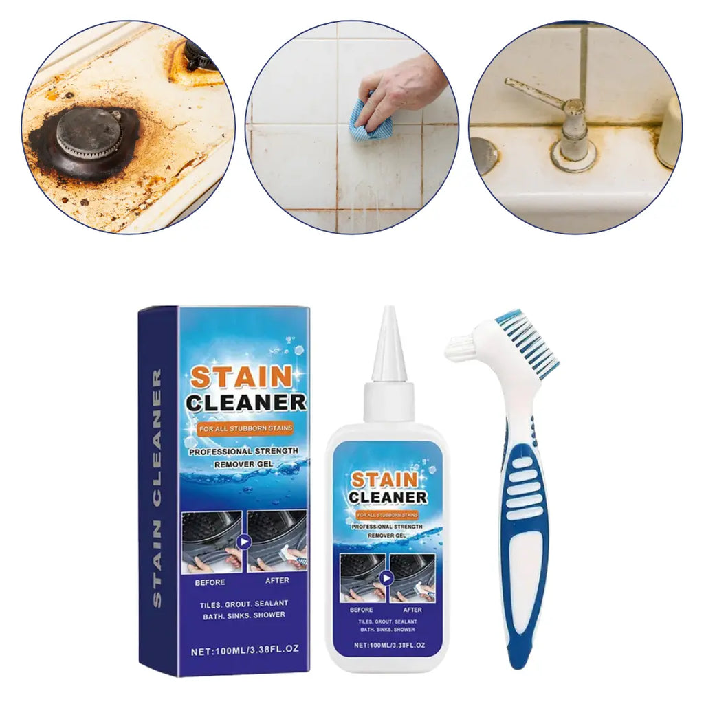 Stain & Mold Remover Gel | No-Scrub Thick Gel | Includes Brush