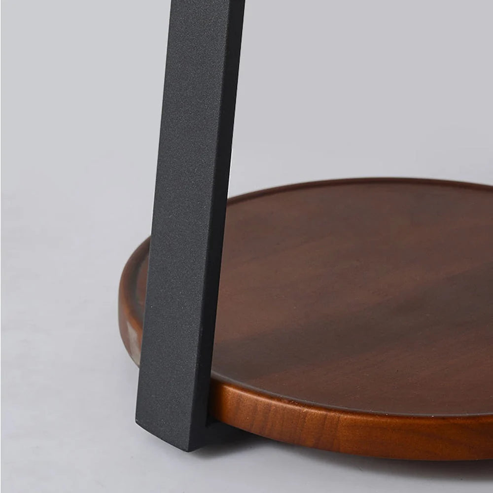 Stehlampe | Natürlicher Holz-Tischregal | 3-Farben LED