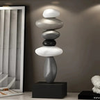 Stone Sculpture | Stacked Stone & Modern Base