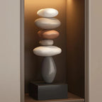 Stone Sculpture | Stacked Stone & Modern Base