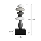 Stone Sculpture | Stacked Stone & Modern Base