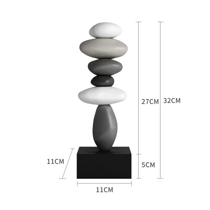 Stone Sculpture | Stacked Stone & Modern Base
