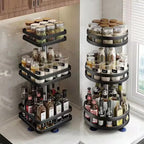 Storage Rack | 360° Rotating Metal Frame & Adjustable Tiers
