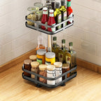 Storage Rack | 360° Rotating Metal Frame & Adjustable Tiers