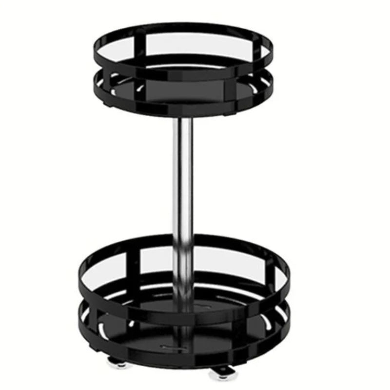 Storage Rack | 360° Rotating Metal Frame & Adjustable Tiers