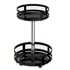 Storage Rack | 360° Rotating Metal Frame & Adjustable Tiers