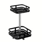 Storage Rack | 360° Rotating Metal Frame & Adjustable Tiers