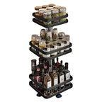 Storage Rack | 360° Rotating Metal Frame & Adjustable Tiers
