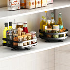 Storage Rack | 360° Rotating Metal Frame & Adjustable Tiers