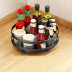 Storage Rack | 360° Rotating Metal Frame & Adjustable Tiers