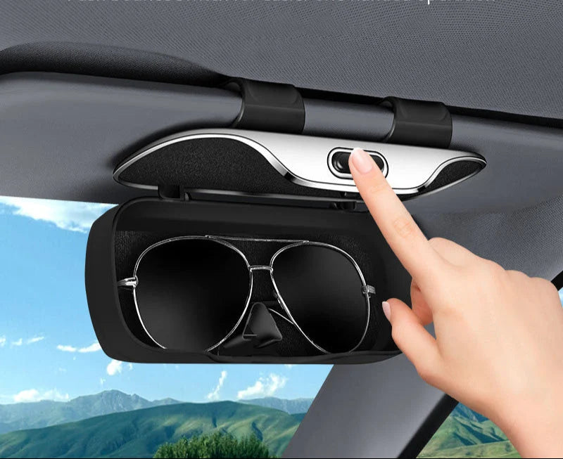 Sunglasses Case | Sun-Visor Clip & Spring-Loaded | Fits Up To 45 mm