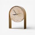 Table Clock | Decorative Stone | Gold & Black Finish