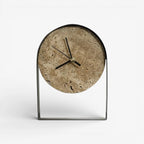 Table Clock | Decorative Stone | Gold & Black Finish