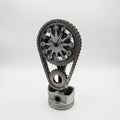 Table Clock | Industrial Gear & Chain Silent Movement | 15 x 28 cm