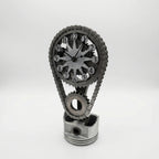 Table Clock | Industrial Gear & Chain Silent Movement | 15 x 28 cm