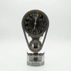 Table Clock | Industrial Gear & Chain Silent Movement | 15 x 28 cm