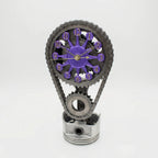 Table Clock | Industrial Gear & Chain Silent Movement | 15 x 28 cm