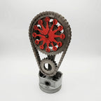 Table Clock | Industrial Gear & Chain Silent Movement | 15 x 28 cm