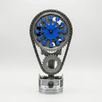 Table Clock | Industrial Gear & Chain Silent Movement | 15 x 28 cm