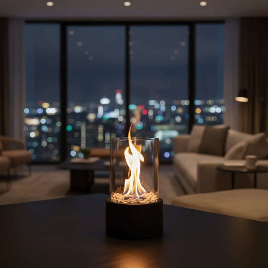 Table Fireplace with Bioethanol Burner
